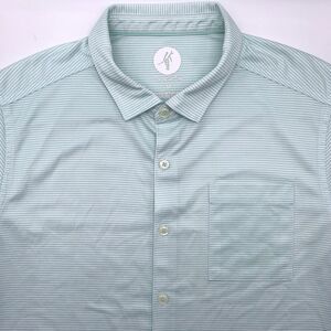 Toes On The Nose Men's Short Sleeve Blue Striped Medium Button Up Casual‎ Beach